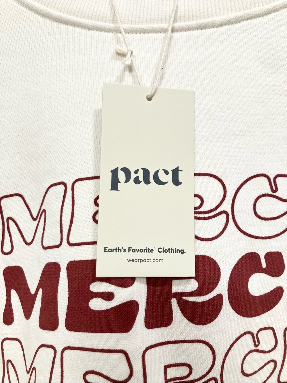 NWT Pact Merci Cloud Brushed Fleece Crew Sweatshirt Organic Cotton Cream Medium - Picture 3 of 8